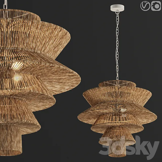 Newport natural chandelier 3ds Max