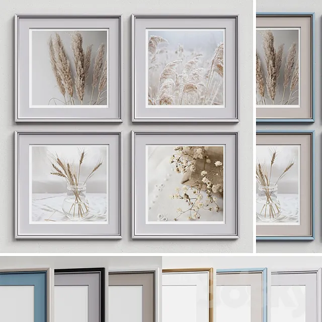 Nice Picture Frames Set 164 3ds Max