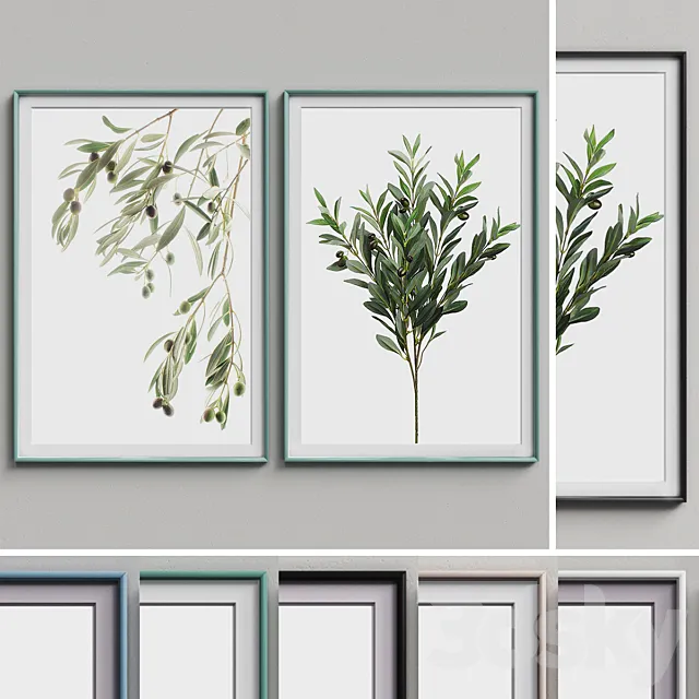 Nice Picture Frames Set 174 3ds Max