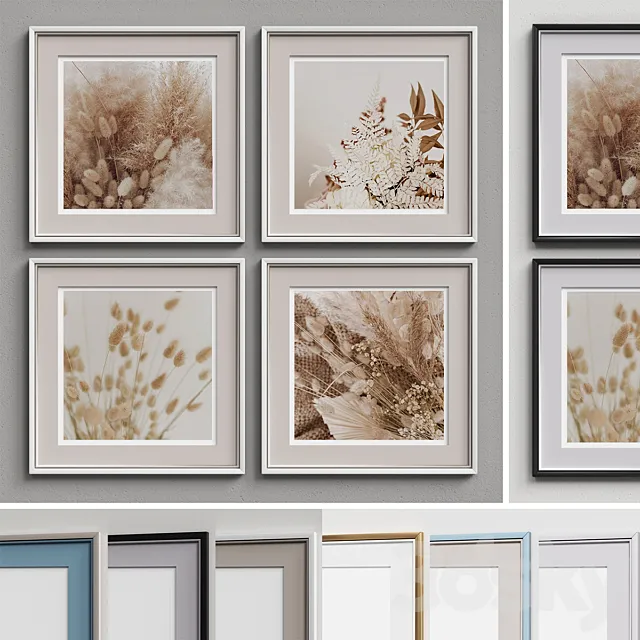 Nice Picture Frames Set 202 3ds Max