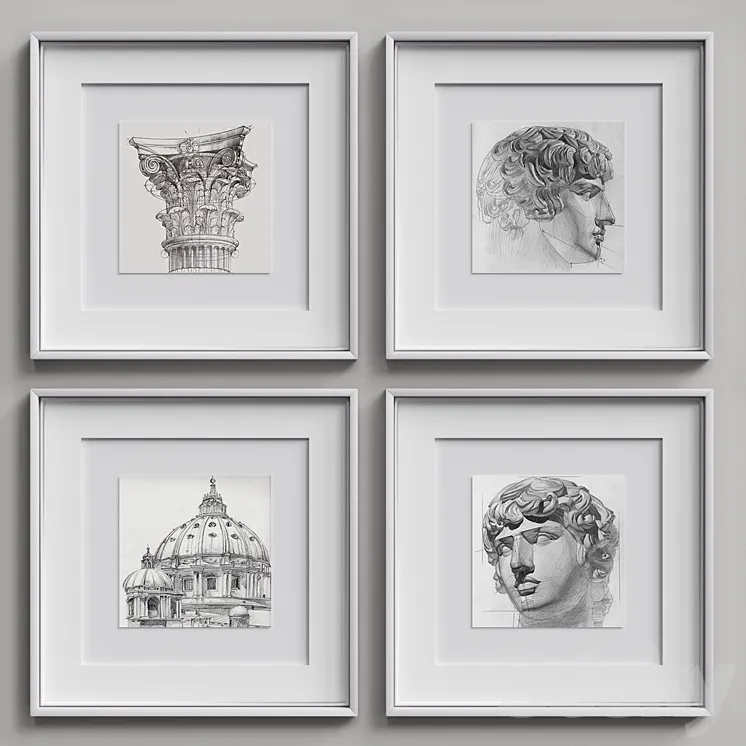 Nice Picture Frames Set 7 3DS Max