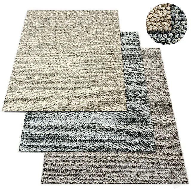 Nico Handwoven Wool Rug RH Collection 3ds Max