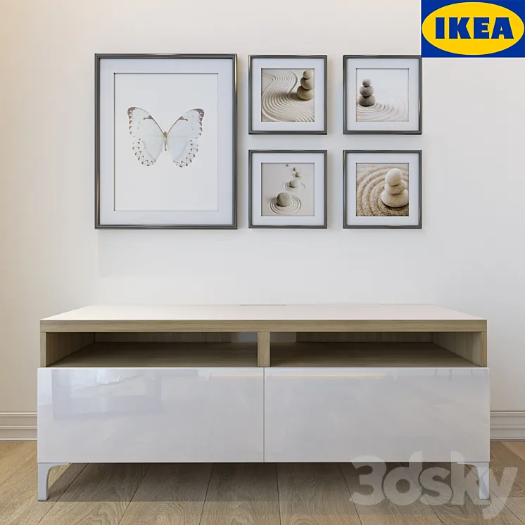 Nightstand IKEA BESTO with pictures 3DS Max