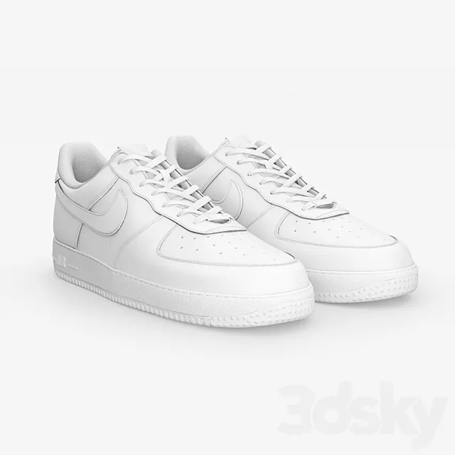 nike af1 white 3ds Max