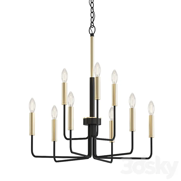 Nine Light Chandelier 3DS Max