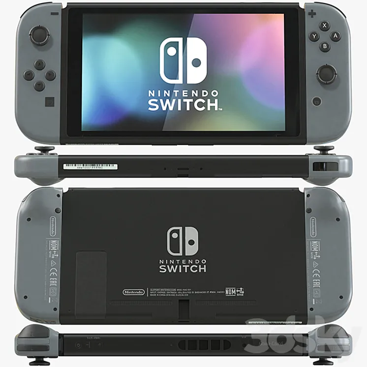 Nintendo Switch with Gray Joy Con 3DS Max