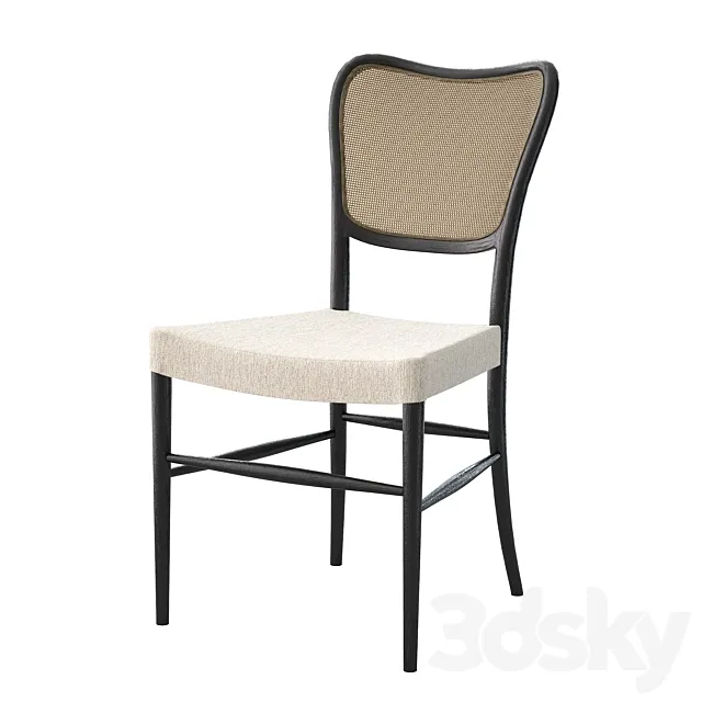 Noa Dining Chair in Black Drifted 3ds Max