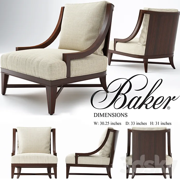 Nob Hill lounge chair baker chair 3DS Max