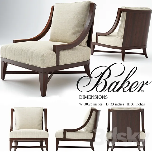 Nob Hill lounge chair. baker chair 3DSMax File