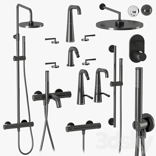 Nobili Liquid shower and faucets set 3DS Max Model