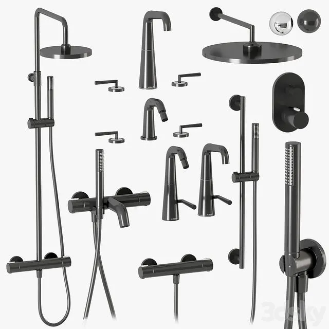 Nobili Liquid shower and faucets set 3dsMax Model