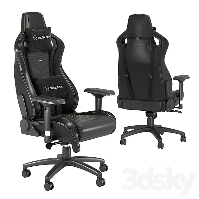 Noblechairs Epic Black _ Gold Gaming Chair 3DSMax File