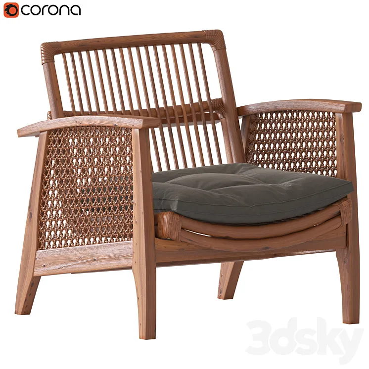 Noelie Rattan Lounge Chair 3DS Max