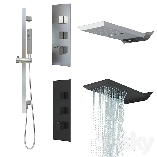 Noken set OXO Showers Taps 3ds Max