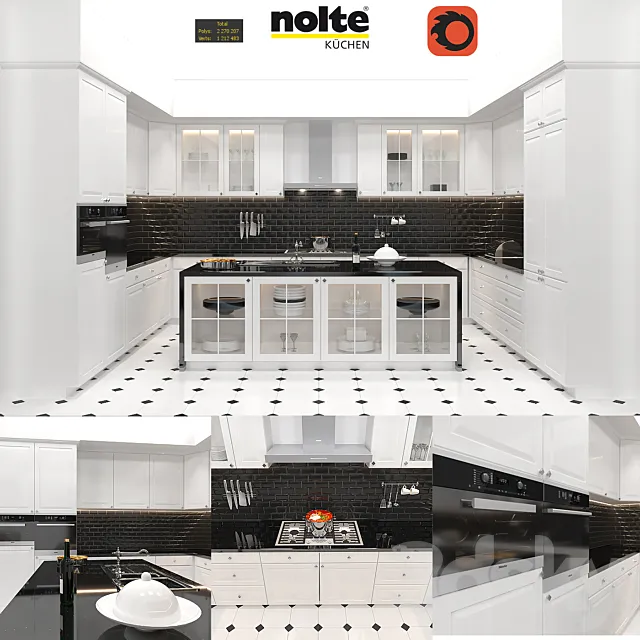 Nolte Elegance with appliances and accessories 3DSMax File