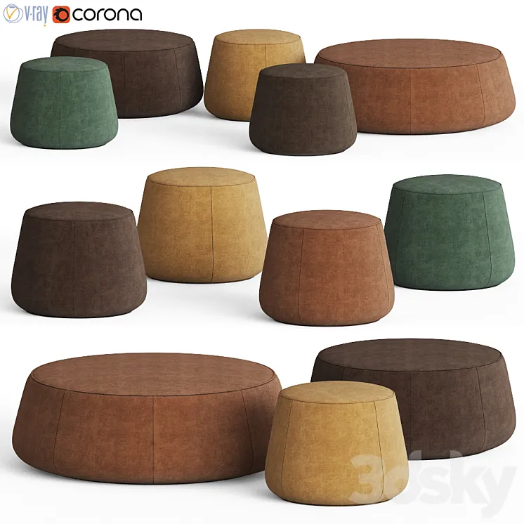 Nomad Poufs Tribu 3DS Max