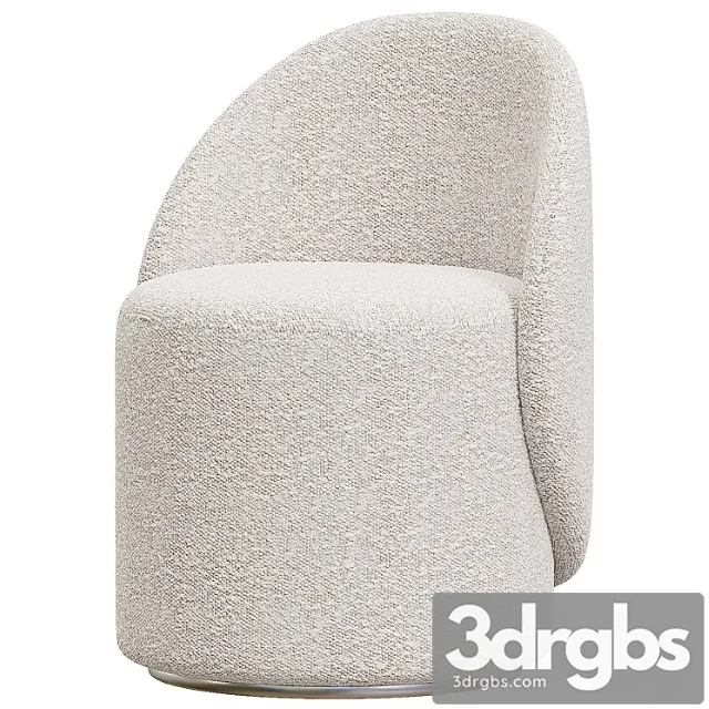 Nordic boucle round vanity stool