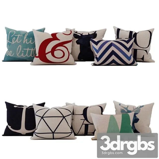 Nordic design pillow cases 3dsmax Download