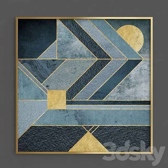 Nordic geometric wall art 3ds Max