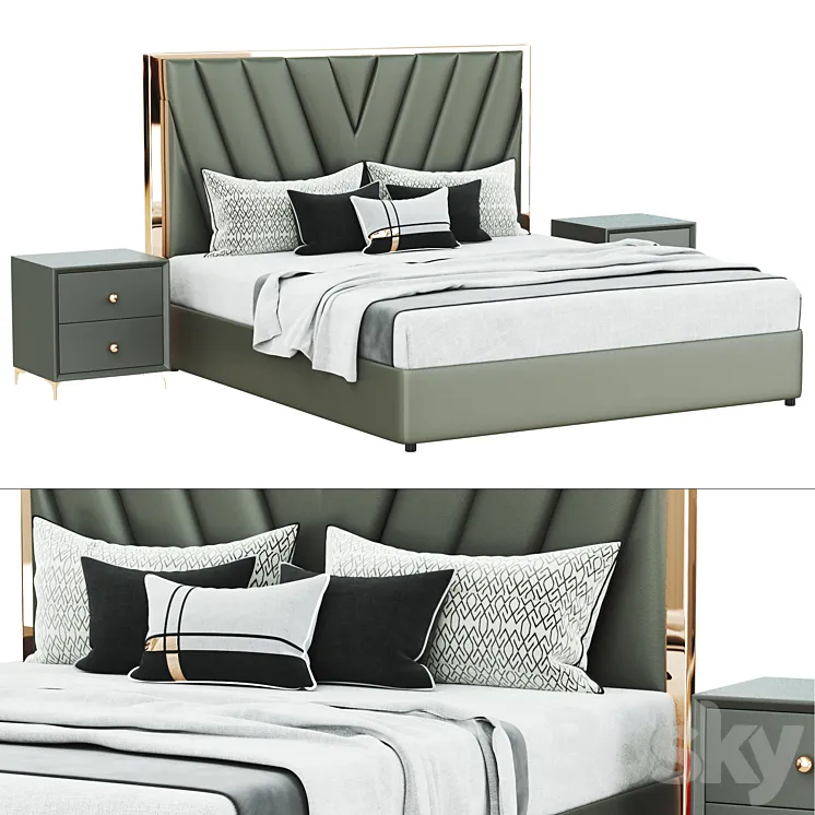Nordic High end wedding bed design 3DS Max Model