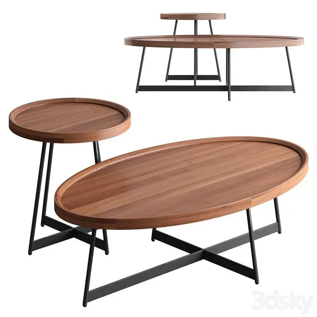 Nordic living room solid wood coffee table 3dsMax Model