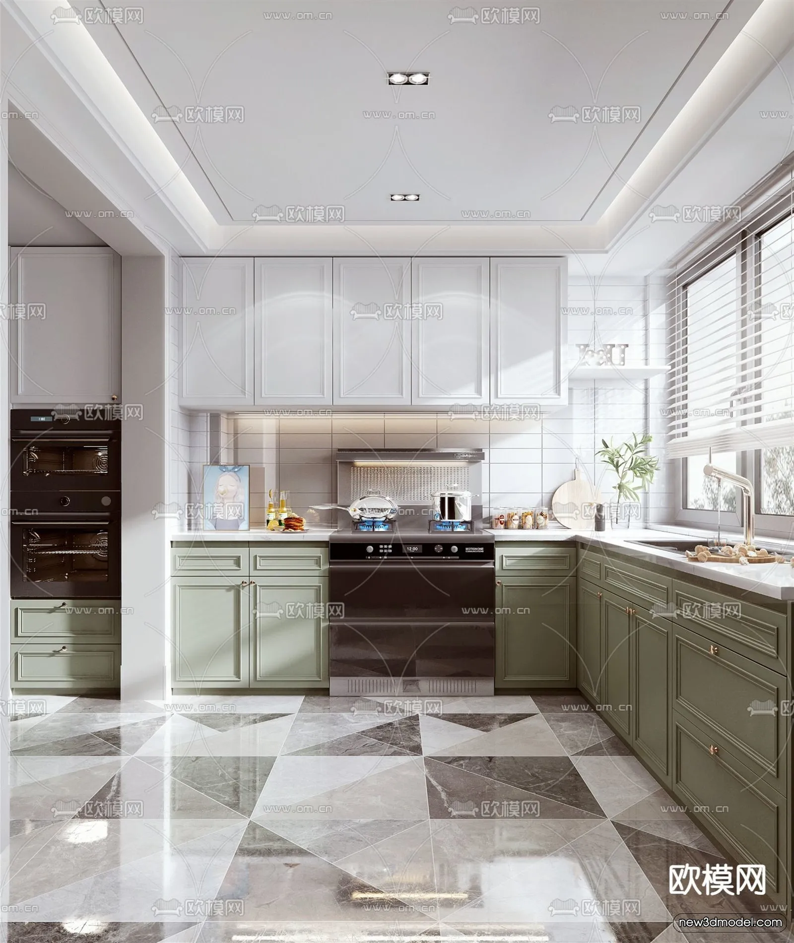 Nordic Style Interior 3D Blocks – Kitchen 3D Model – 441 – VRAY