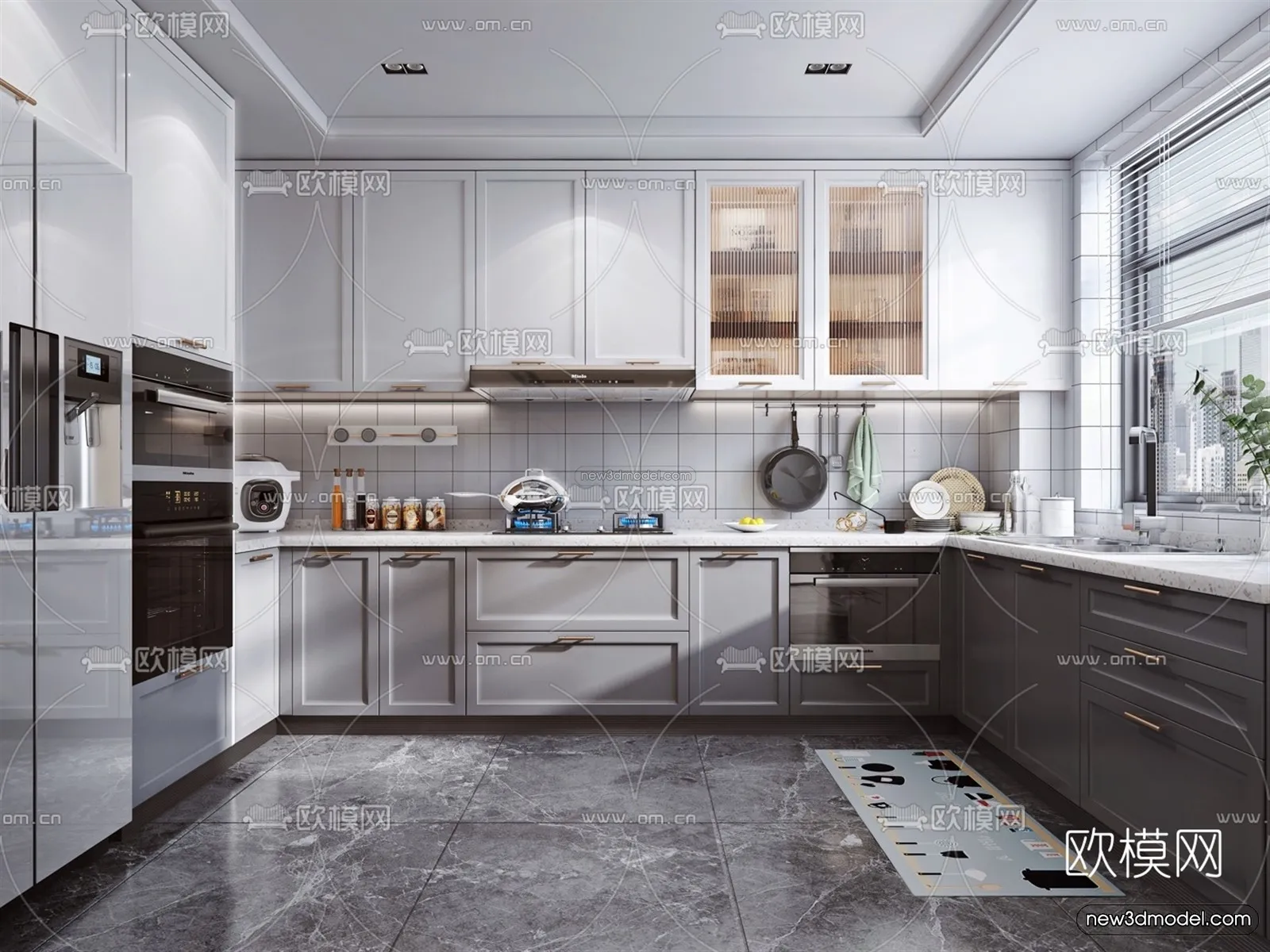 Nordic Style Interior 3D Blocks – Kitchen 3D Model – 448 – VRAY