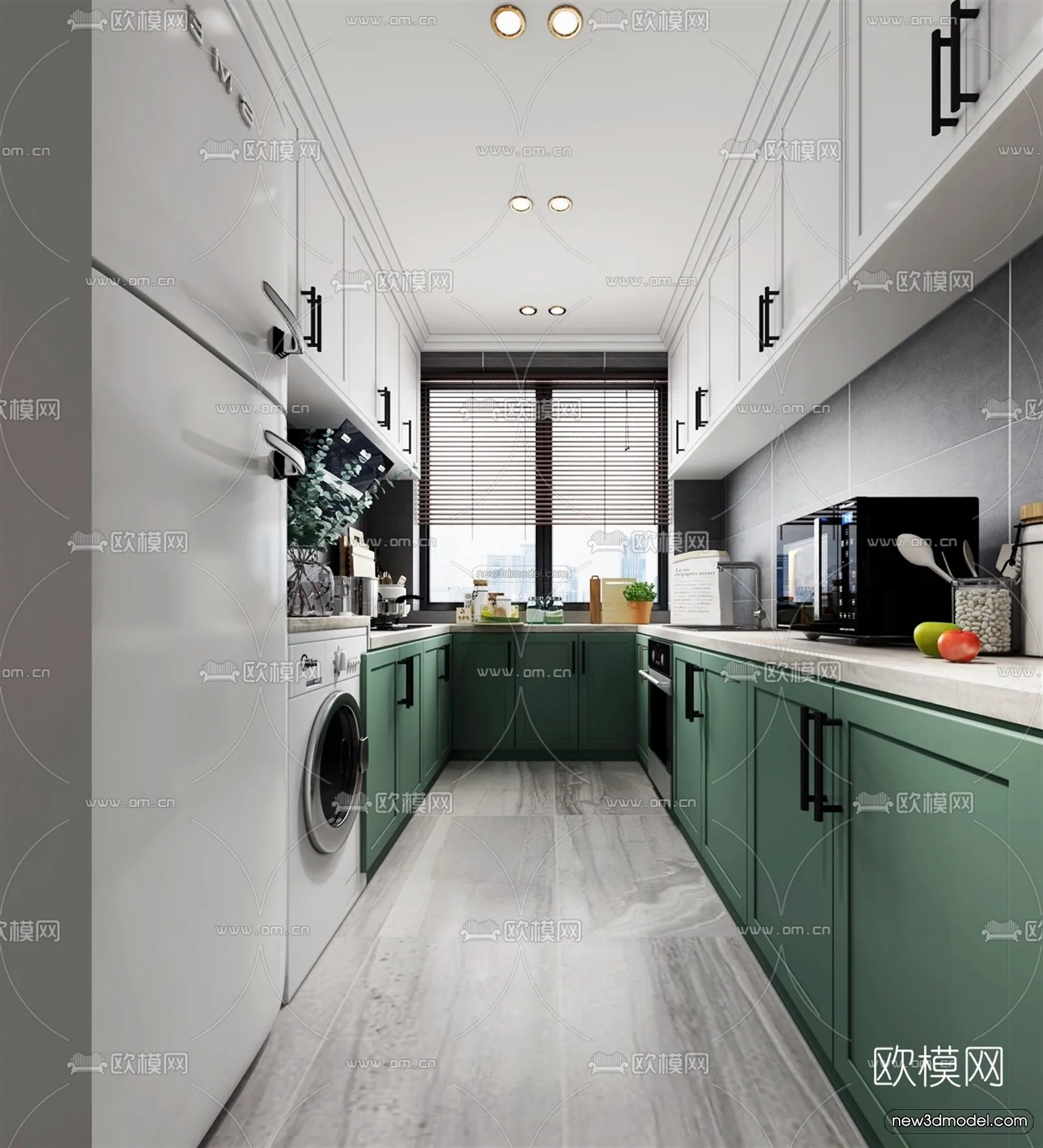 Nordic Style Interior 3D Blocks – Kitchen 3D Model – 452 – VRAY