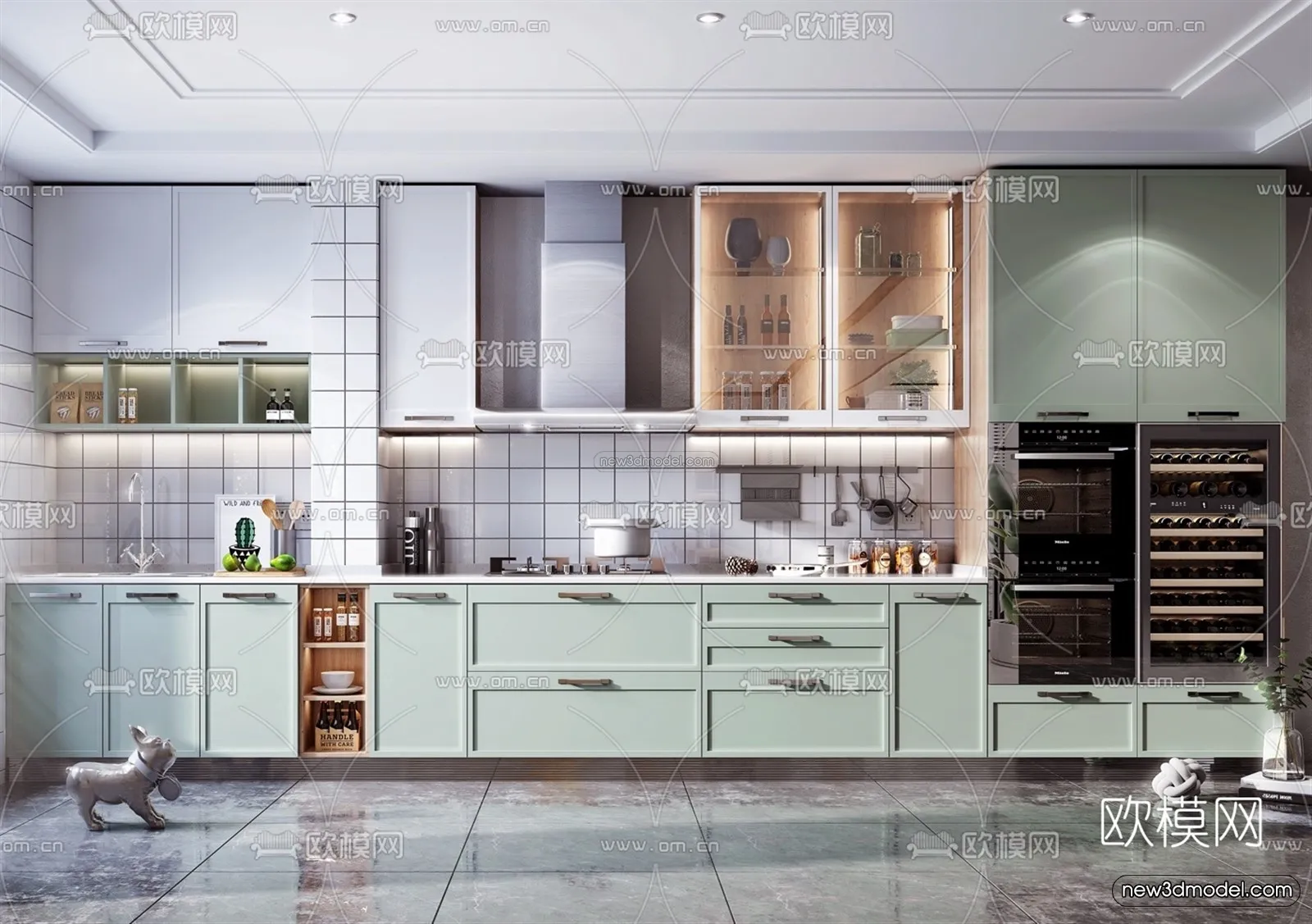 Nordic Style Interior 3D Blocks – Kitchen 3D Model – 455 – VRAY