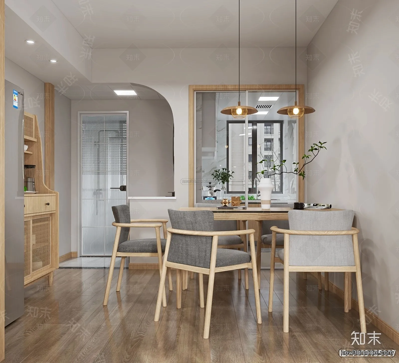 Nordic Style Interior 3D Blocks – Living Room 3D Model – 001 – VRAY