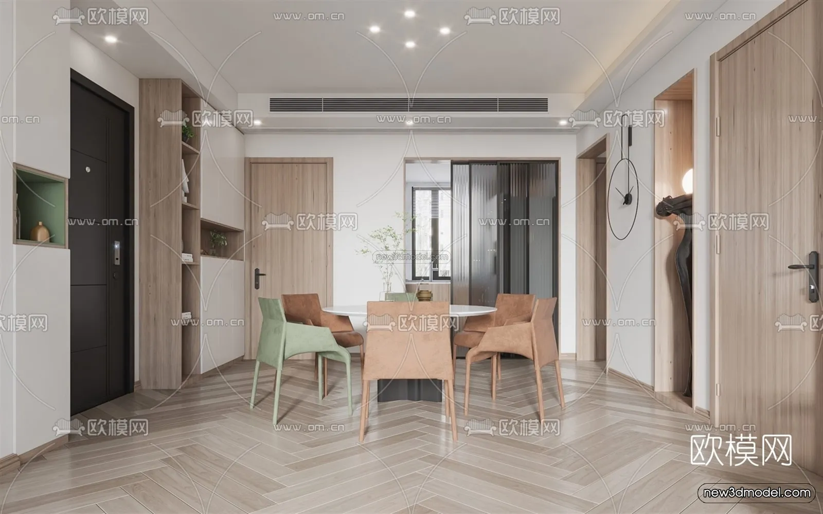 Nordic Style Interior 3D Blocks – Living Room 3D Model – 060 – VRAY