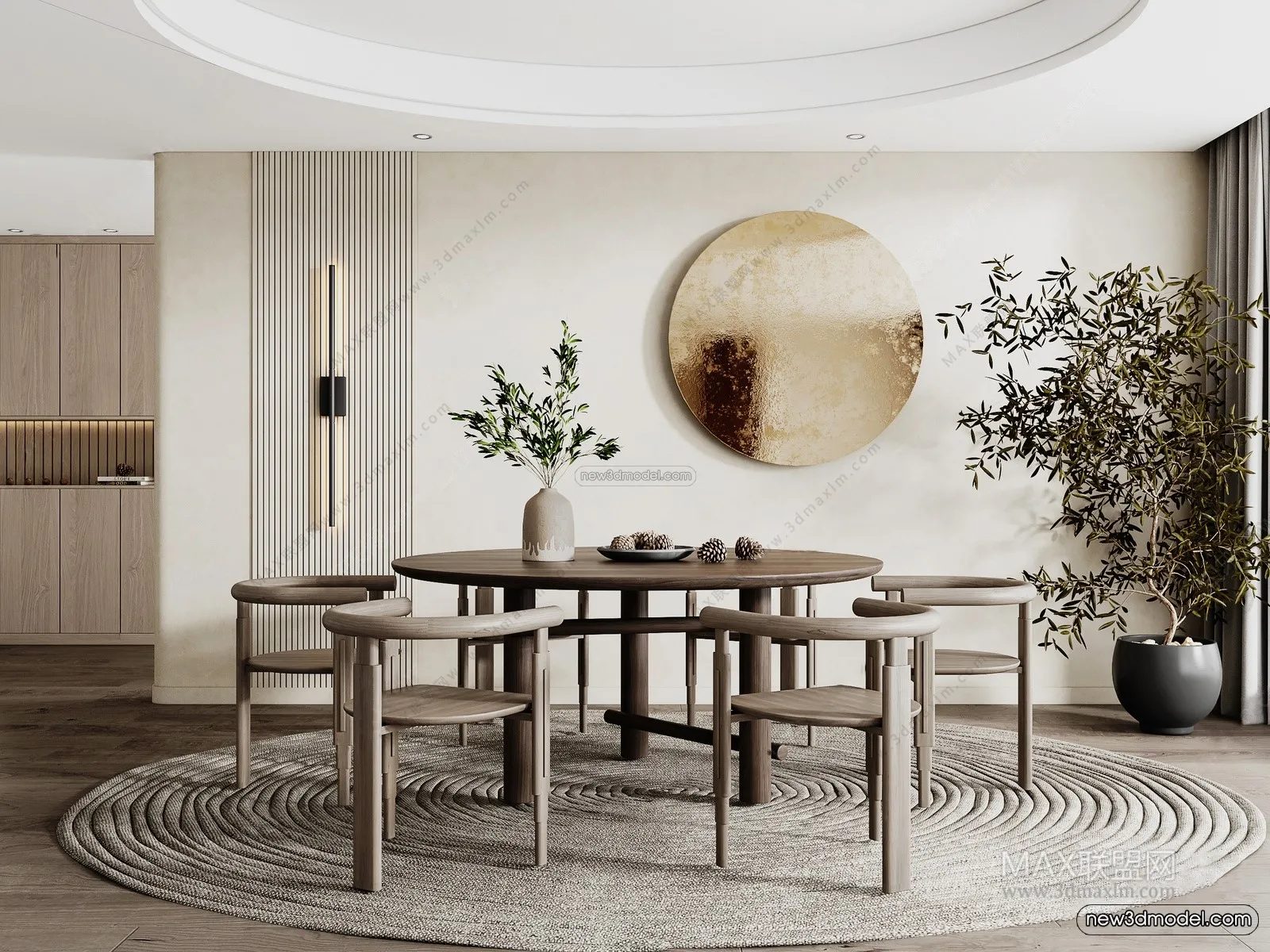 Nordic Style Interior 3D Blocks – Study Room 3D Model – 485 – VRAY
