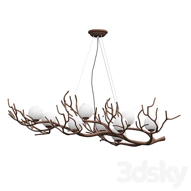 Nordic Tree Branch Moon Global Chandelier 3dsMax Model