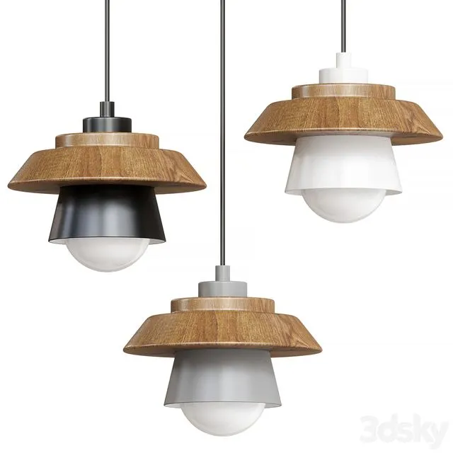 NORDIC WOOD HANGING PENDANT CEILING LIGHT 3dsMax Model