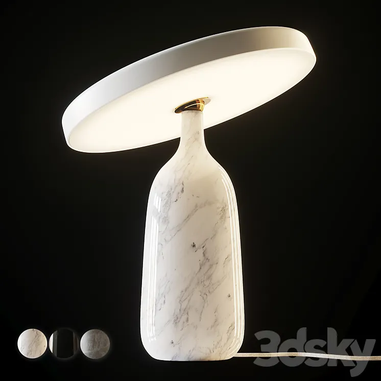Normann Copenhagen – Eddy Table Lamp EU Black White and Gray Marble 3DS Max
