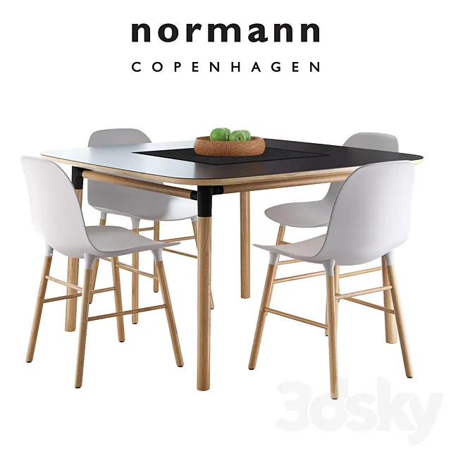 Normann Copenhagen Form Table and Chair 3ds Max