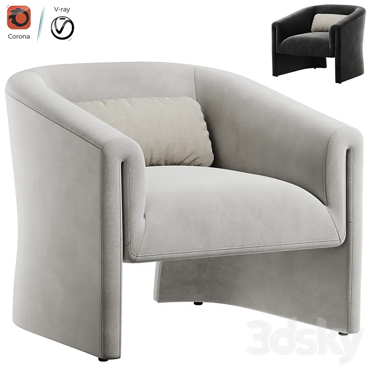 Norwood Upholstered Armchair 3DS Max Model