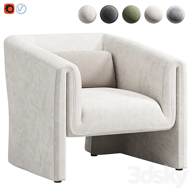 Norwood Upholstered Armchair by wayfair 3DS Max Model