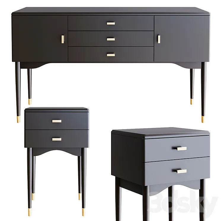 Novani. La Redoute Interieurs. Chest of drawers and bedside tables 3DS Max