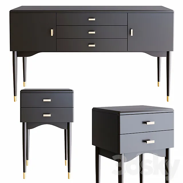 Novani. La Redoute Interieurs. Chest of drawers and bedside tables 3DSMax File