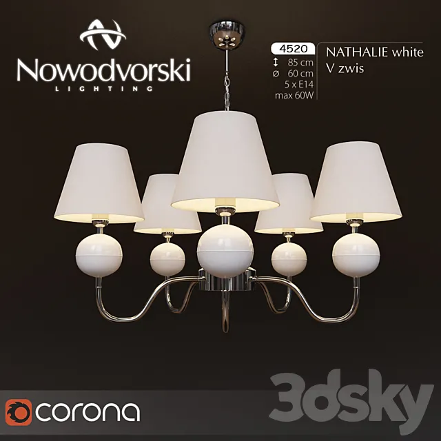 Nowodvorski NATHALIE white V zwis 3ds Max