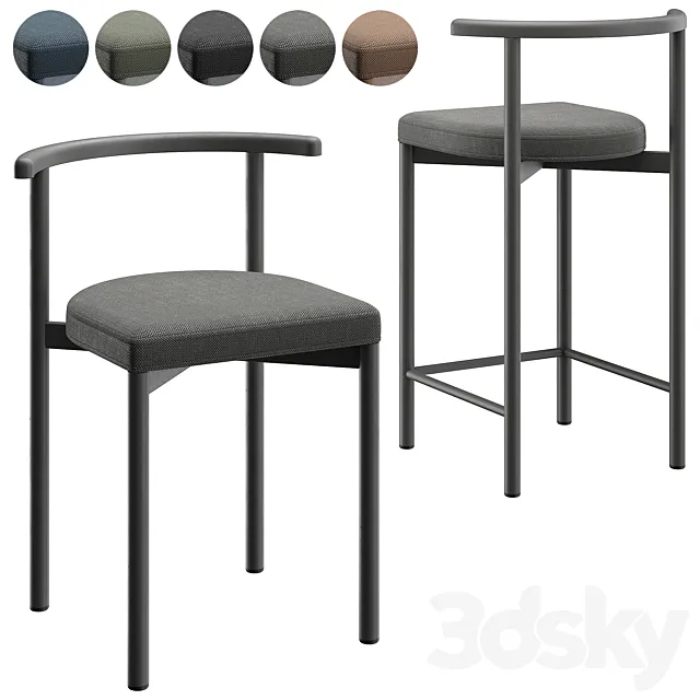 NRA chair and semi-bar stool by DELO 3ds Max