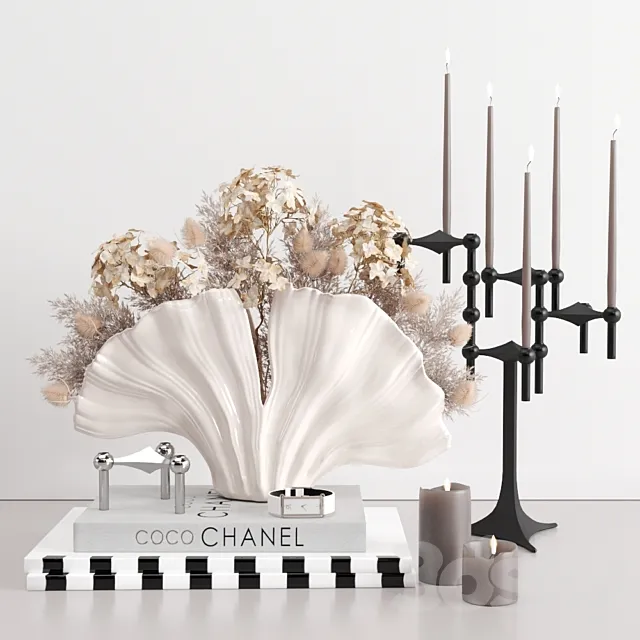 Nude & Gray Decorative Set 3DS Max Model