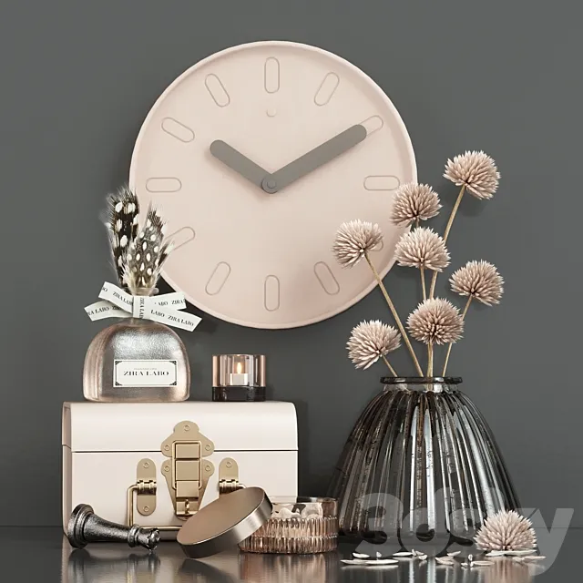 Nude Pink Decor Set 3ds Max