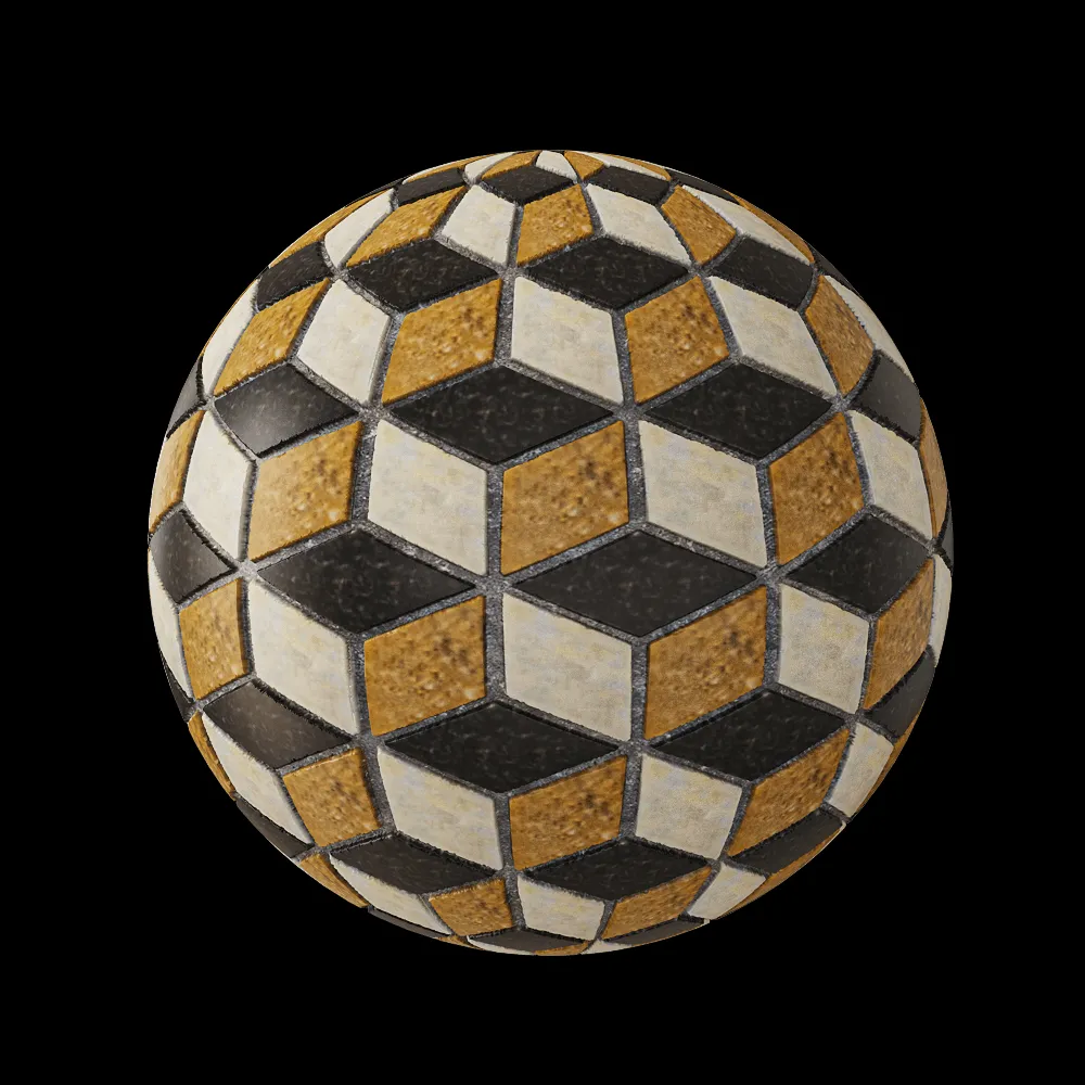 Nur Mosaic – Diagonal mosaic Marble basalt 3ds Max
