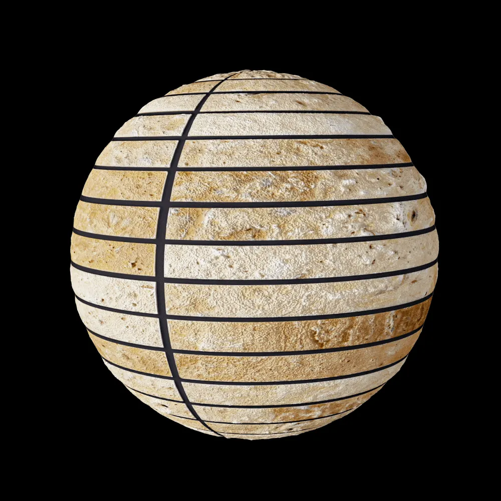 Nur Mosaic – French linear travertine mosaic tile 3ds Max