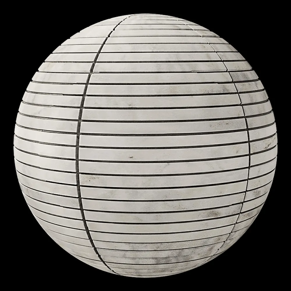 Nur Mosaic – Mosaic french lines with white marble 3ds Max