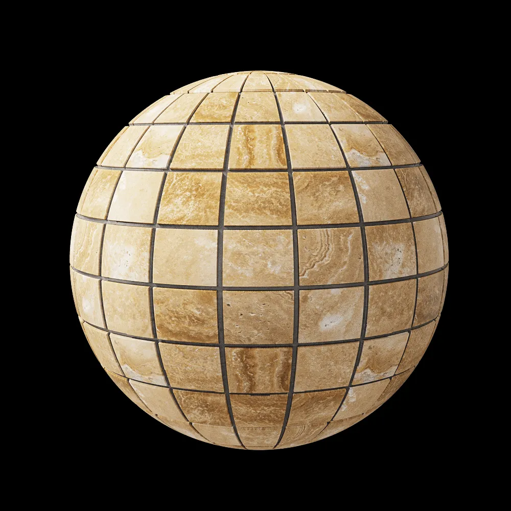 Nur Mosaic – Mosaic from Armenian travertine without filler polished 3ds Max