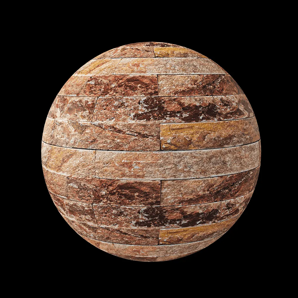 Nur Mosaic – Mosaic red travertine fur coat 3ds Max