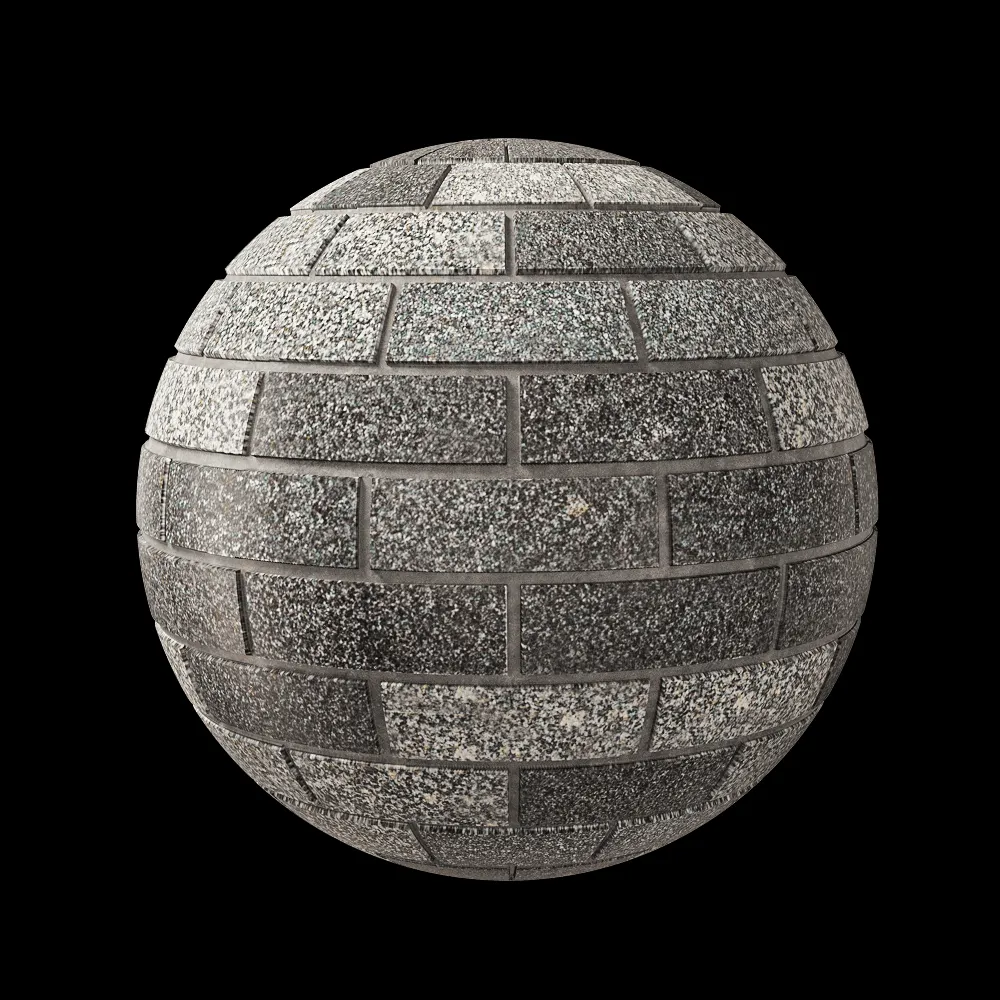 Nur Mosaic – Polished basalt mosaic 3ds Max